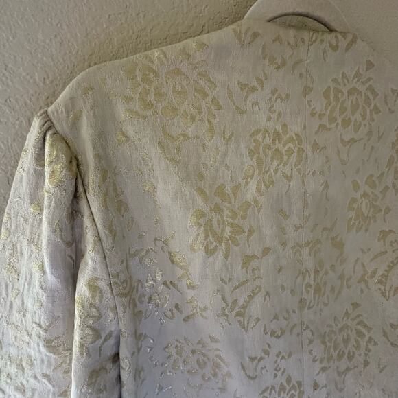 Chicos | Size 2 Astere Squire Jacket Floral Silk Cotton Blend Blazer Cropped - Picture 9 of 11